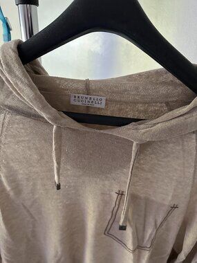 **Brunello Cucinelli Hooded Knit Top – Size Small**
